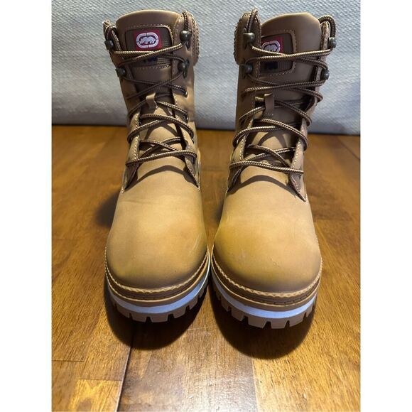 Ecco Red Womens Nubuck Leather Tan Block Platform Boots Rhinestone Womens 8 - Picture 4 of 12